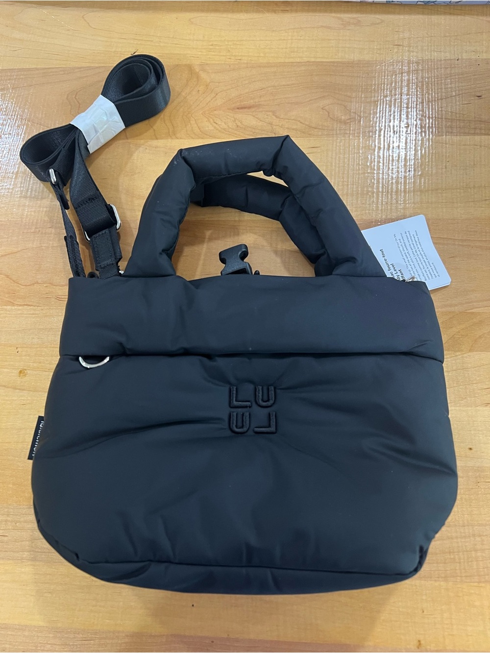 lululemon athletica Black Quilted Shoulder Tote